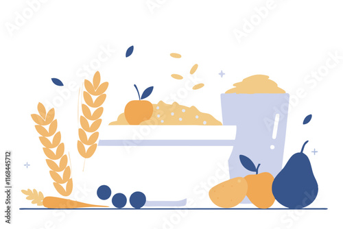 Healthy Food illustration vector on white background

