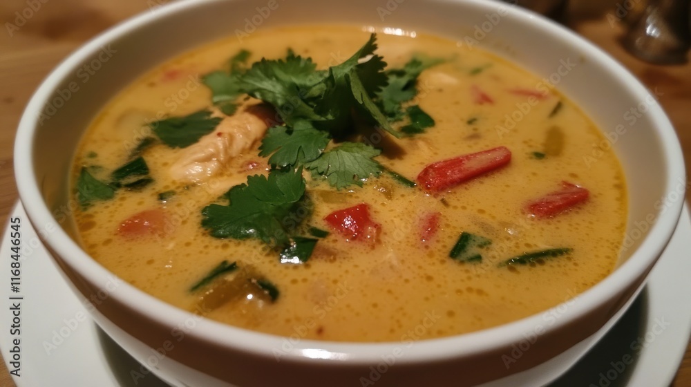 Delicious Creamy Chicken Soup with Aromatic Herbs Delicious Creamy Chicken Soup with Aromatic Herbs