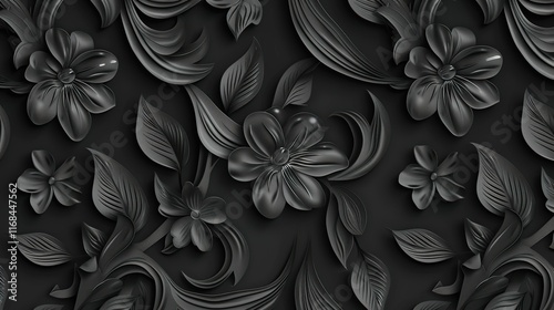 charcoal black seamless pattern wallpaper