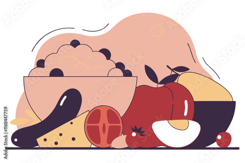 Healthy Food illustration vector on white background

