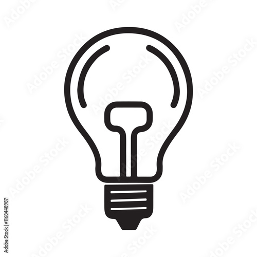 light bulb icon. Simple Black Line Illustration of a Lightbulb.