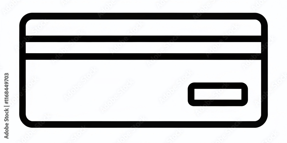 Black Outline Credit Card Payment Symbol for Website Design -  Clean Minimalist Style