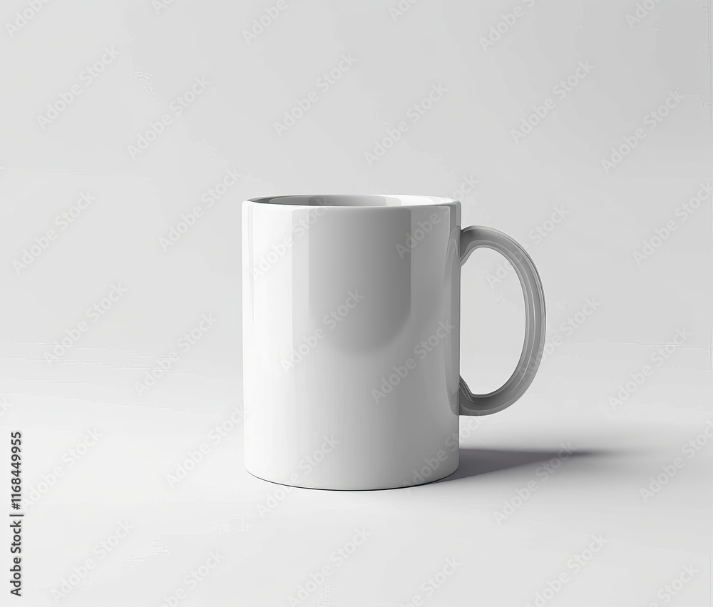 Obraz premium Blank white coffee mug on white background.
