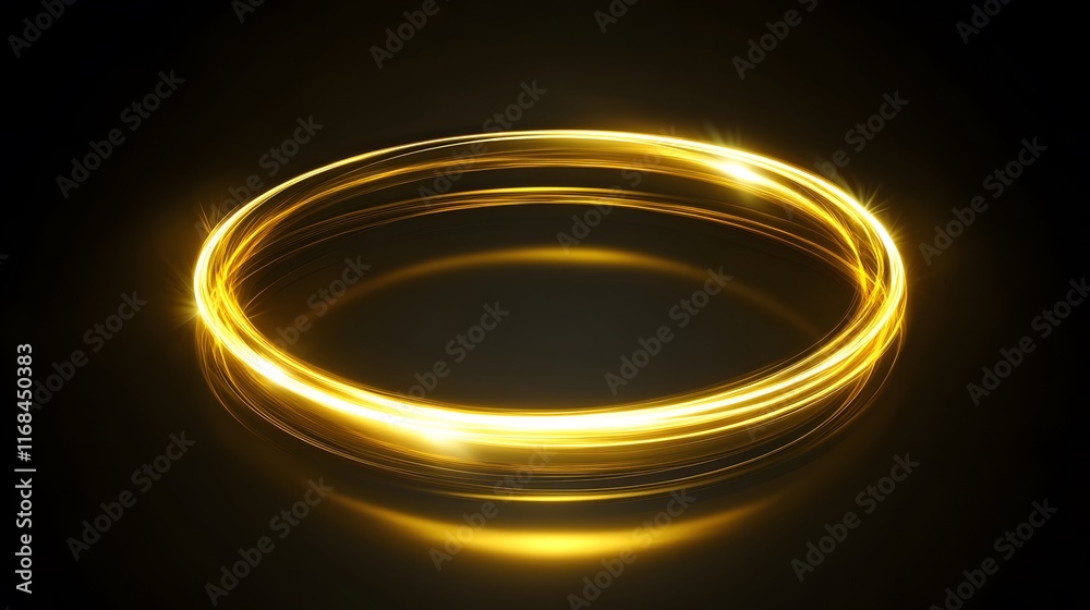 Glowing Golden Ring Abstract Light Design Glowing Golden Ring Abstract Light Design