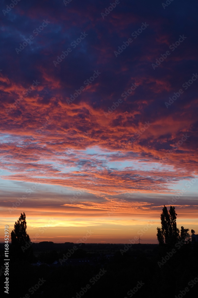 Orange sunset and clouds Orange sunset and clouds