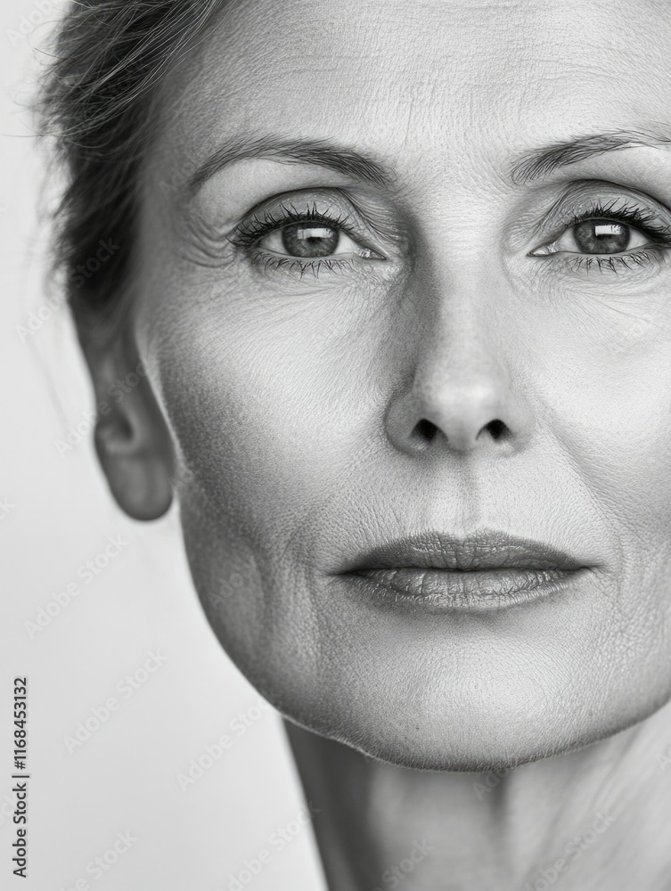Close-up of a Woman's Face - Aging Effects