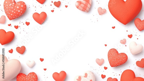 Colorful Hearts Decoration on White Background for Love and Valentine's Day Celebrations