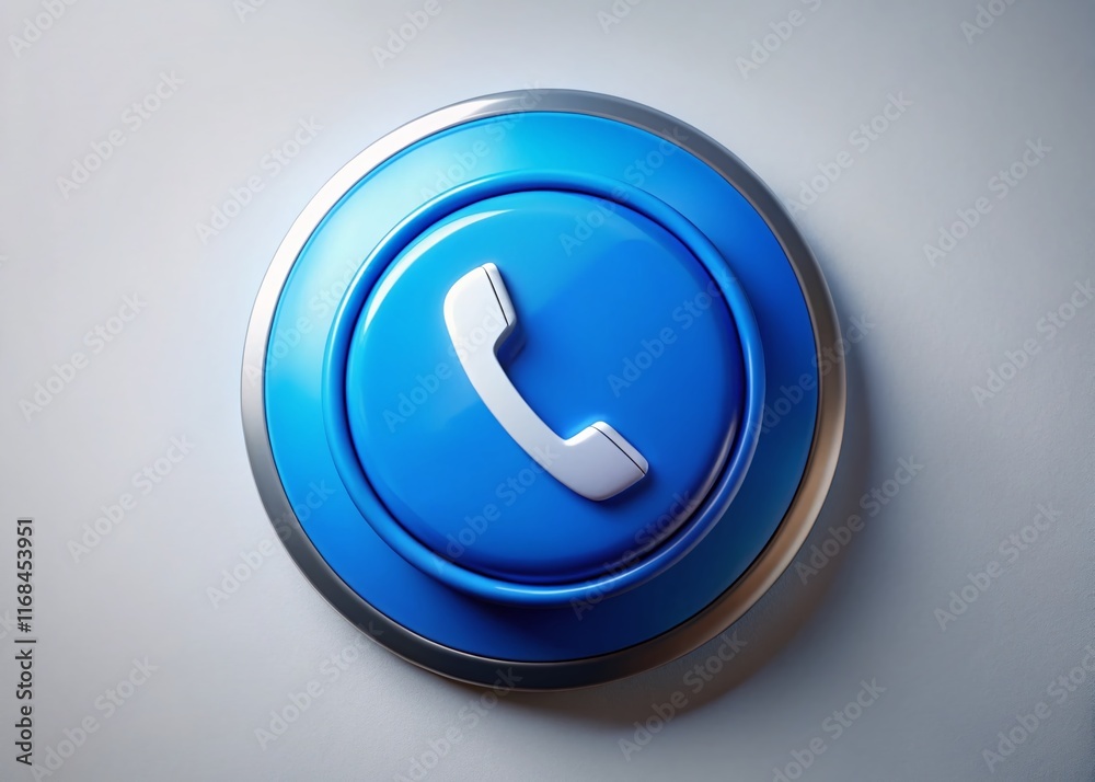 Blue Hotline Button: Urgent Helpline Communication Concept Blue Hotline Button: Urgent Helpline Communication Concept