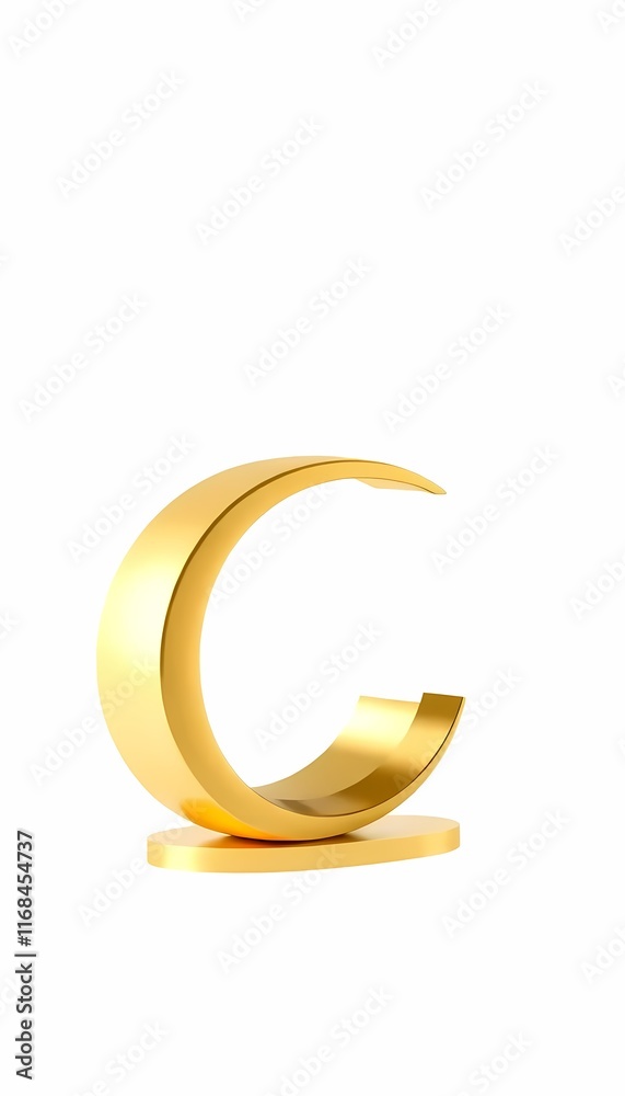 3D Brushed Gold Letter C Typography 3D Brushed Gold Letter C Typography