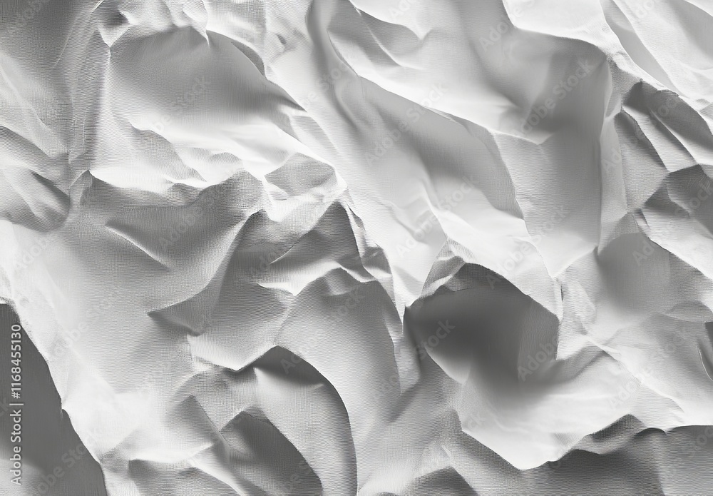 Abstract grayscale texture of crumpled white paper. Abstract grayscale texture of crumpled white paper.