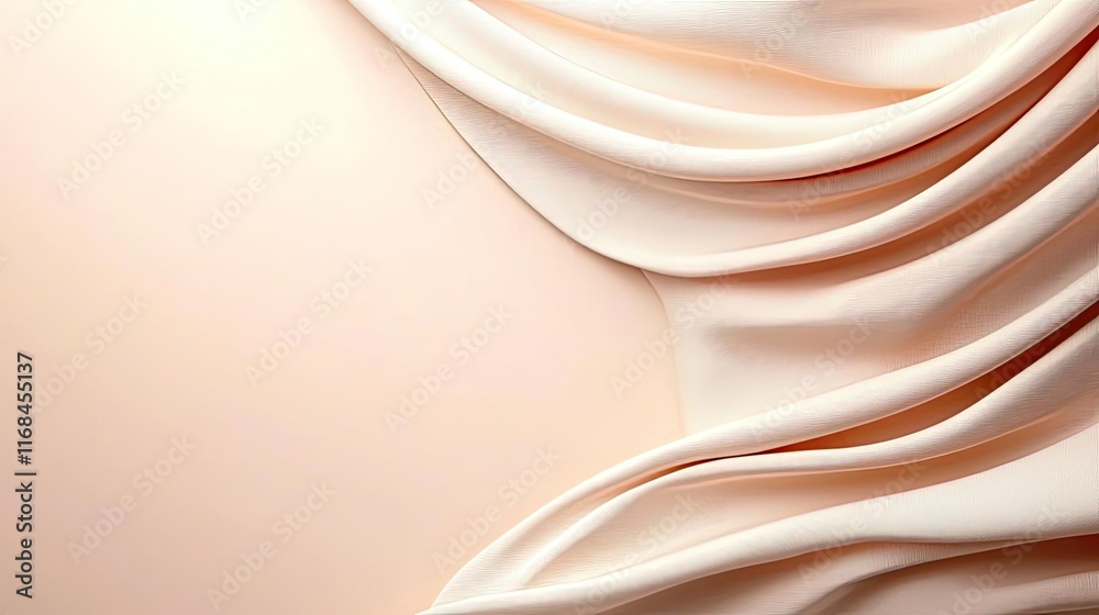 Obraz premium Velvet abstract background concept. Elegant fabric texture in soft peach hues, ideal for backgrounds and creative designs.