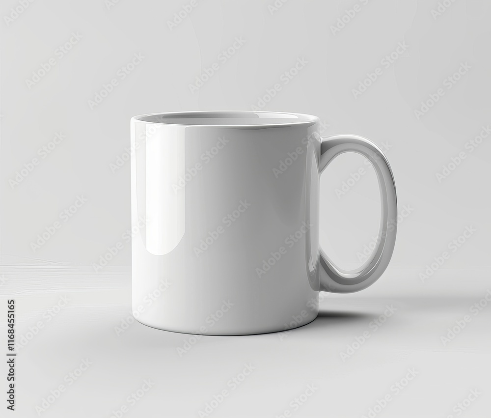 Fototapeta premium Plain white coffee mug on white background. (22)
