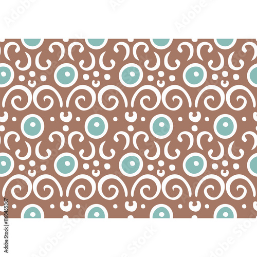 Elegant pattern with curls on a Mocha Mousse  background