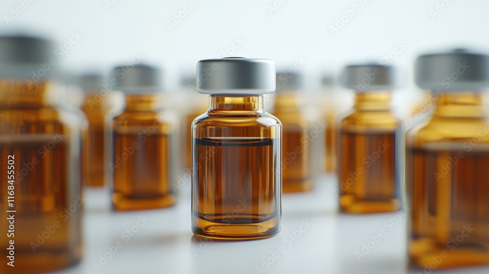 Medical Vials on a Sterile Surface