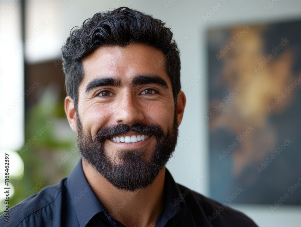 Obraz premium Smiling Bearded Man, Microstock