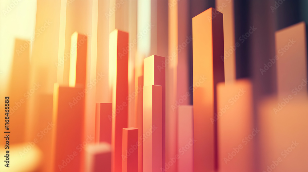 Abstract Orange Rectangular Columns Cityscape Abstract Orange Rectangular Columns Cityscape