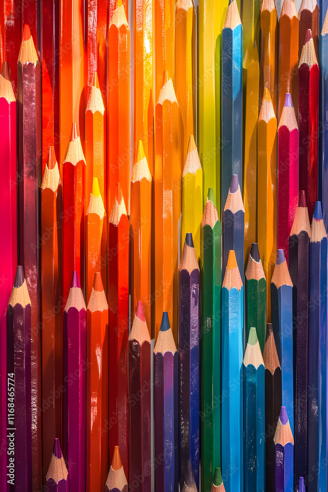 Fototapeta premium Colorful Spectrum Fence: A Creative Expression Beyond Boundaries