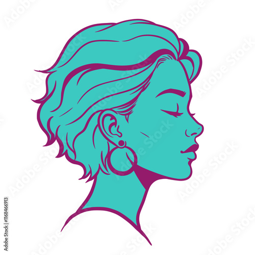 Stylized Flat Color Portraits Modern Minimalist Profiles for Branding and Design.
