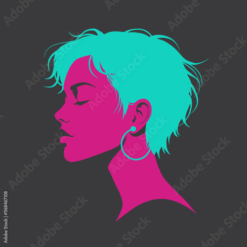 Stylized Flat Color Portraits Modern Minimalist Profiles for Branding and Design.
