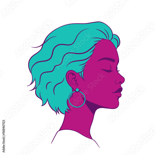 Stylized Flat Color Portraits Modern Minimalist Profiles for Branding and Design.
