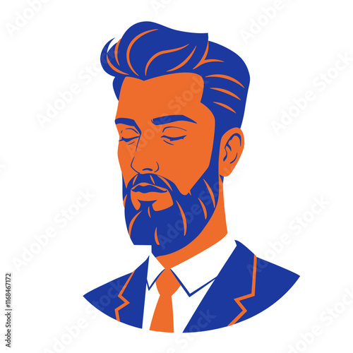 Stylized Flat Color Portraits Modern Minimalist Profiles for Branding and Design.
