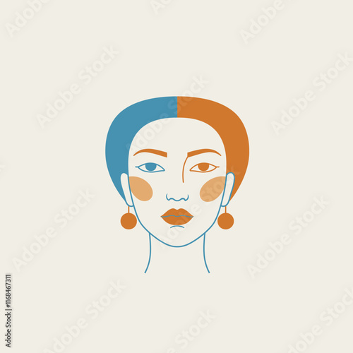 Stylized Flat Color Portraits Modern Minimalist Profiles for Branding and Design.
