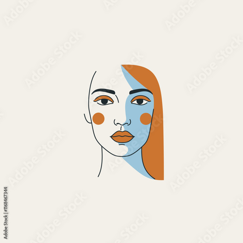 Stylized Flat Color Portraits Modern Minimalist Profiles for Branding and Design.
