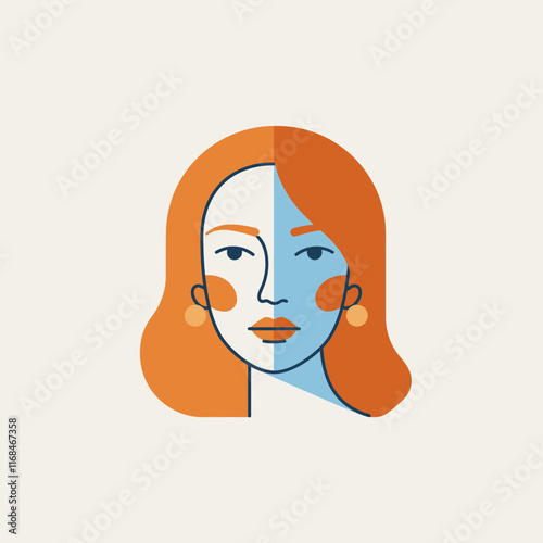Stylized Flat Color Portraits Modern Minimalist Profiles for Branding and Design.
