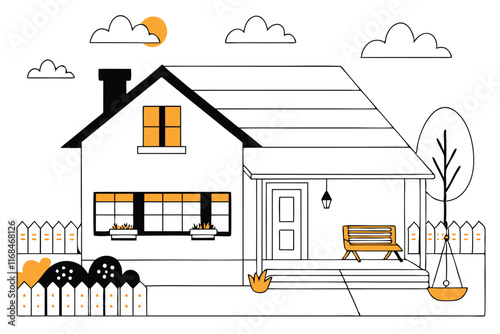 Home illustration vector on white background

