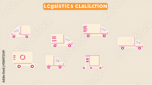 logistics delivery icon line collection template vector design illustration in trendy style with editable stroke photo