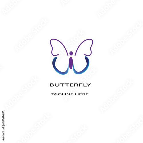 abstract background with butterfly logo design