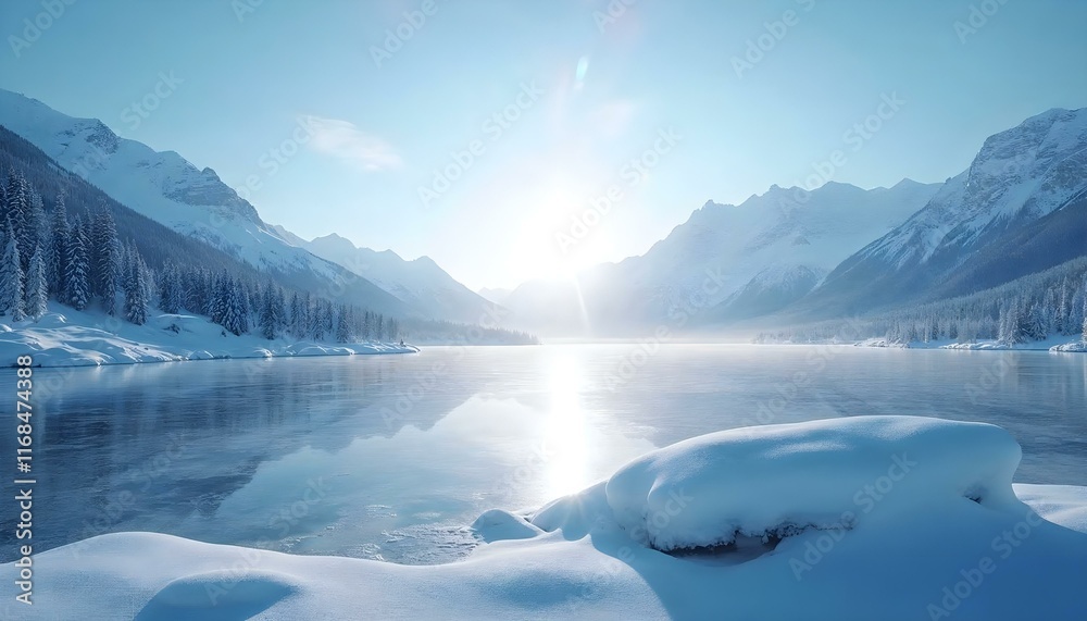 landscape with lake and mountains landscape with lake and mountains
