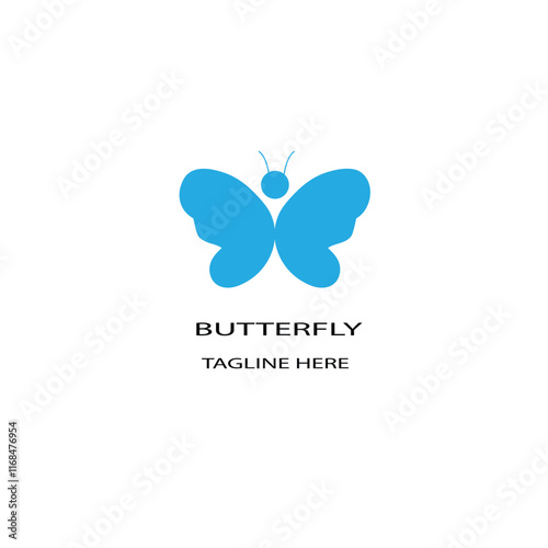 butterfly on a blue design