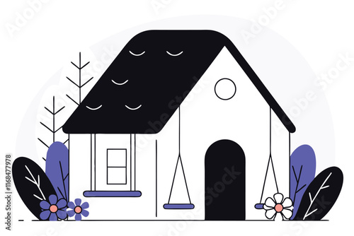 Home illustration vector on white background

