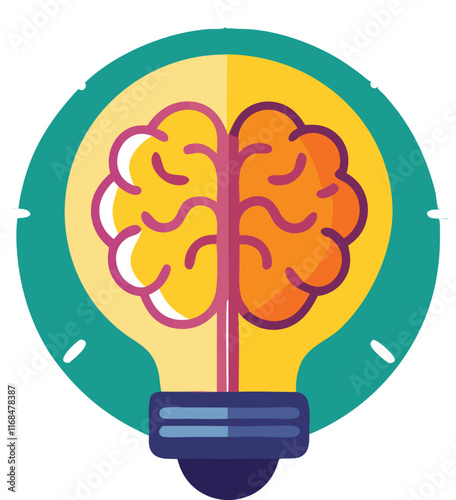 Light bulb - idea, creative icon with human brain