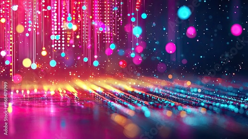 Ink abstract background idea. Vibrant digital abstract lights creating dynamic visuals for technology backgrounds.