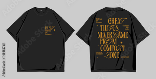 Design street wear, mockup t-shirt oversize front and back