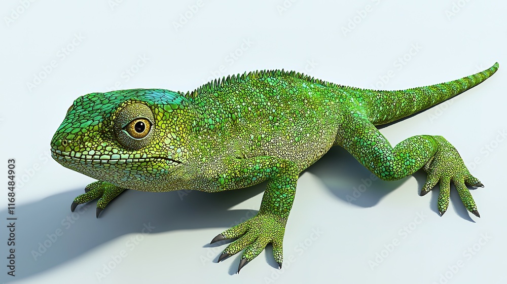Obraz premium Green Lizard Reptile Scaly Skin