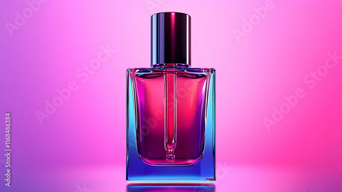 Vibrant 3D Render of Perfume Bottle