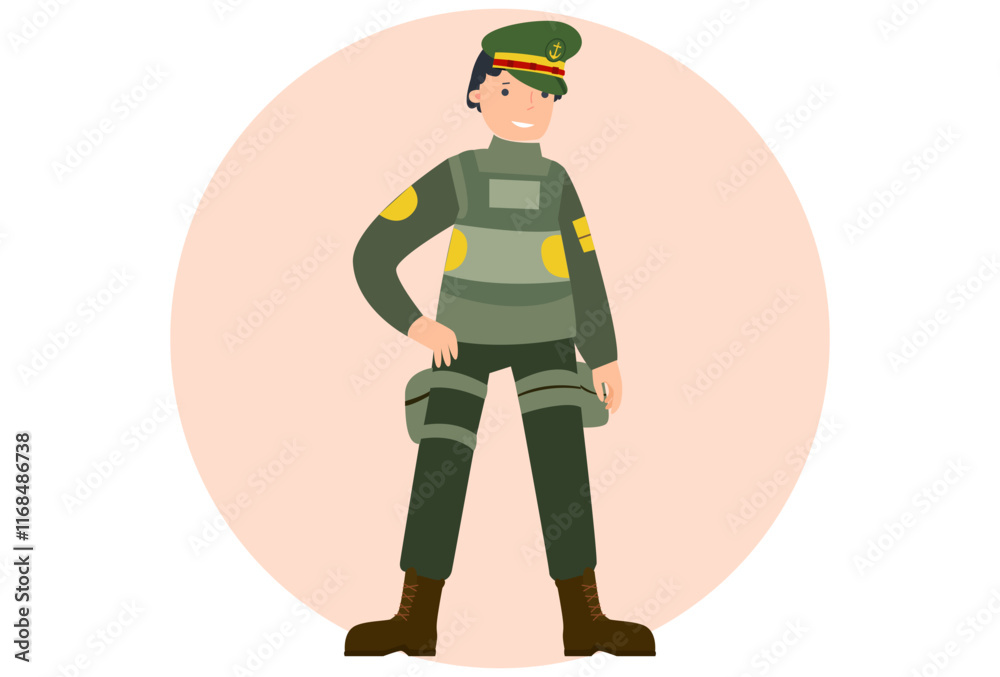 Army Captain Concept Illustration Stylish and Beautiful Army Captain Concept Illustration Stylish and Beautiful