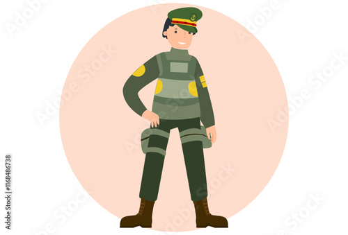 Army Captain Concept Illustration Stylish and Beautiful