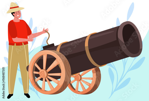 Pirate Cannon Concept Illustration Stylish and Beautiful