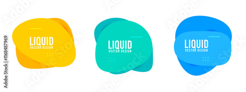 Modern liquid vector design set in vibrant colors