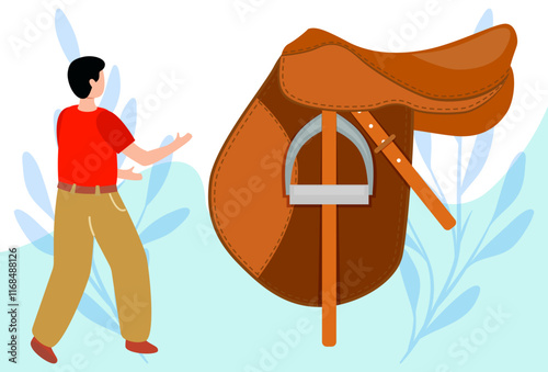 Saddle Concept Illustration Stylish and Beautiful