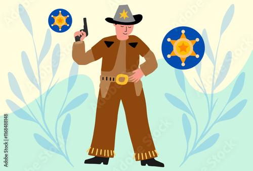 Sheriff Concept Illustration Stylish and Beautiful