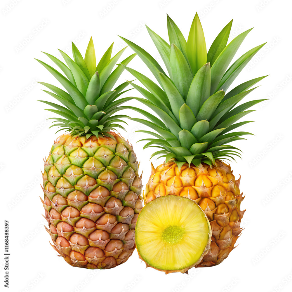 Fototapeta premium Pineapple fruit isolated on transparent background