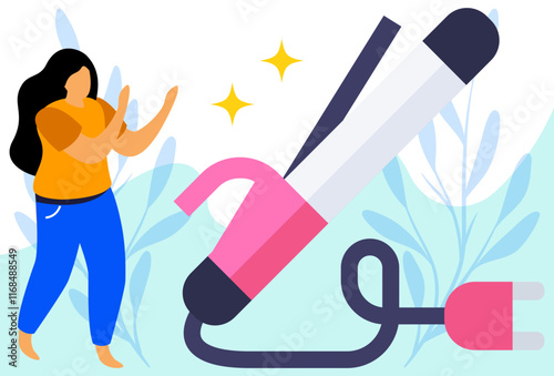 Curling Concept Illustration Stylish and Beautiful