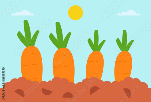 Carrots Concept Illustration Stylish and Beautiful