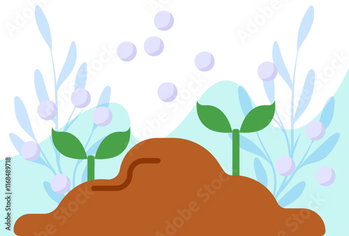 Seeding Concept Illustration Stylish and Beautiful
