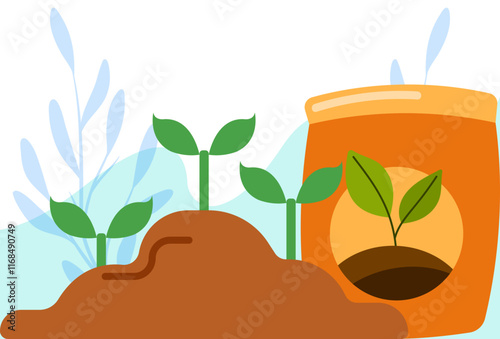 Fertilizer Concept Illustration Stylish and Beautiful